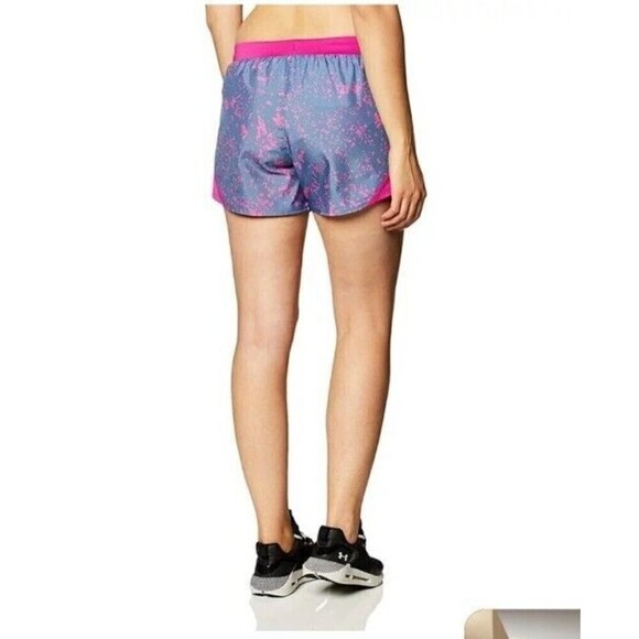Under Armour womens Fly By 2.0 Printed Running Shorts Mineral Blue Size XL NEW - Picture 8 of 8